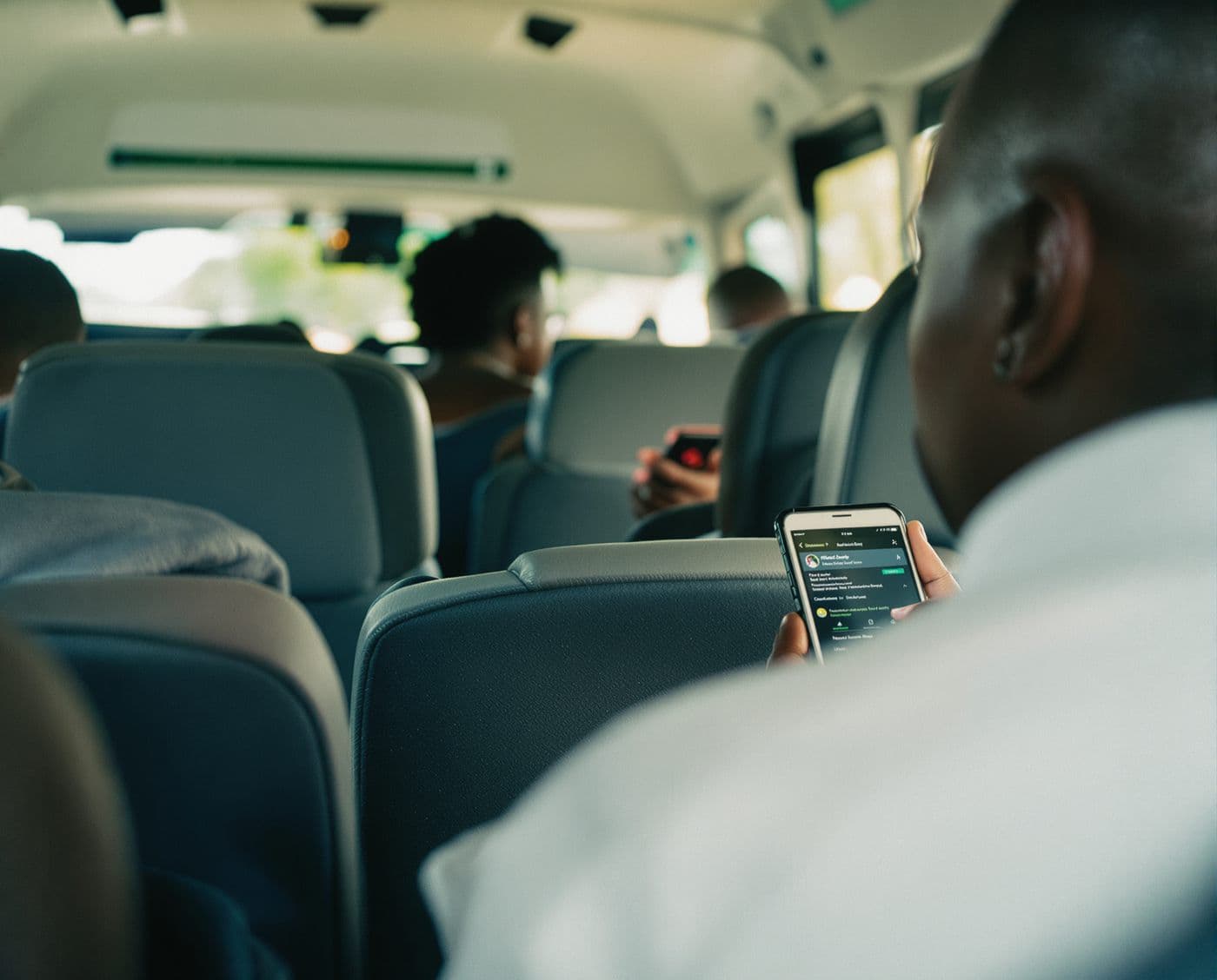 Sharing a club invite on WhatsApp during the morning commute